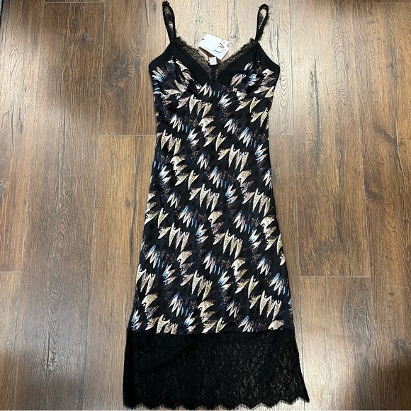 NWT Diane Von Furstenberg Margarit Printed Slip Dress, Army of Hearts SZ 6 - Picture 6 of 10